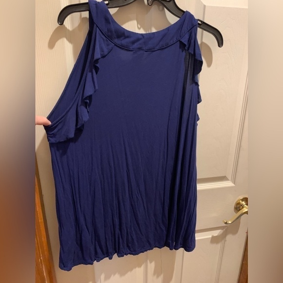 New Directions navy Sleeveless top size large petite EUC - Picture 4 of 5